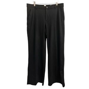 GAP women's wide-leg knit trousers size 14 black minimalist work comfortable cap